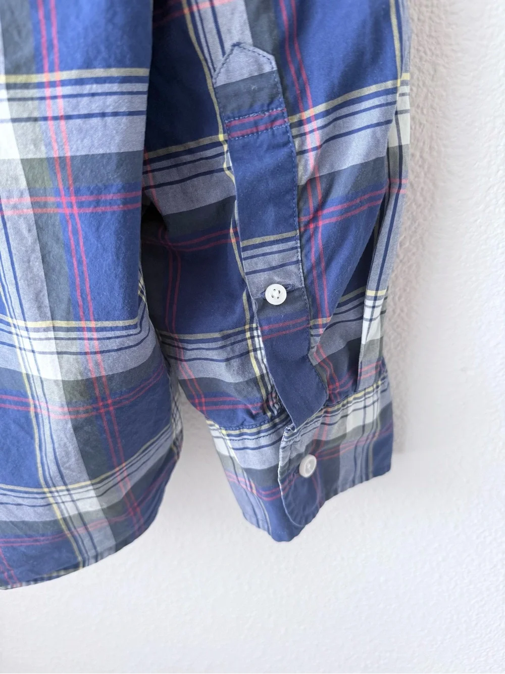 J. Crew Tartan Plaid Button Down Shirt Men's XL Blue Cotton-Long Sleeve